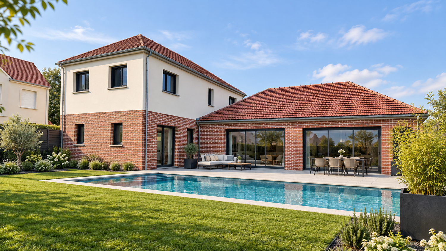 Construction d'une maison individuelle avec piscine